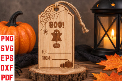Halloween Boo Gift Tag SVG