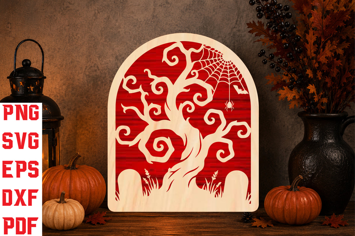 Halloween Haunted Tree SVG
