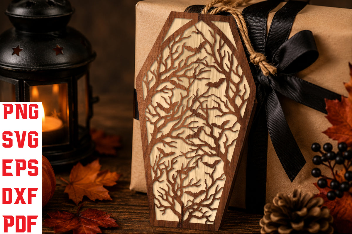 Halloween Haunted Tree Coffin SVG