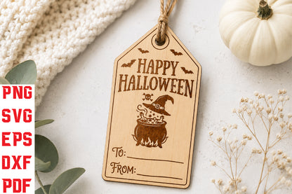Halloween Witch Gift Tag SVG