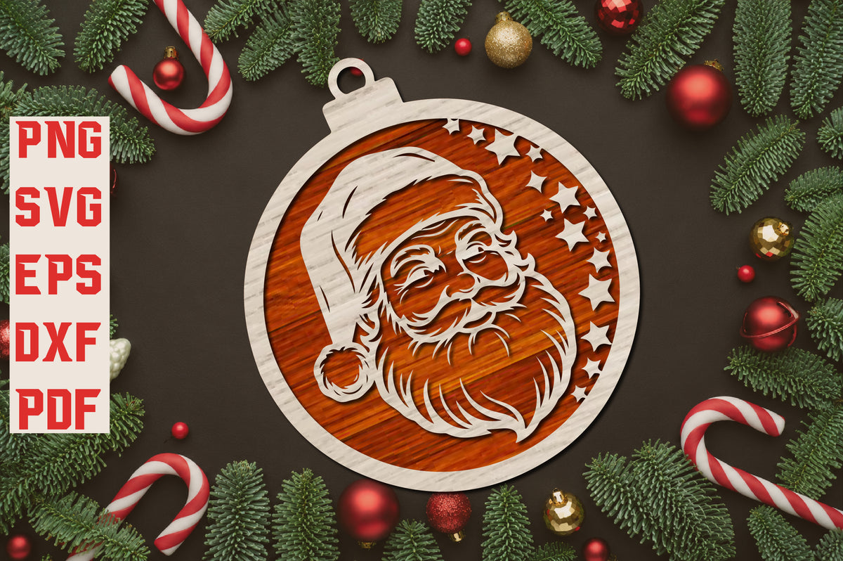 Santa Claus Ornament Laser Cut SVG
