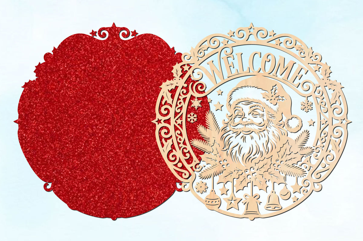Christmas Santa Welcome Laser Cut SVG