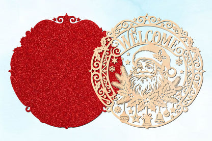 Christmas Santa Welcome Laser Cut SVG