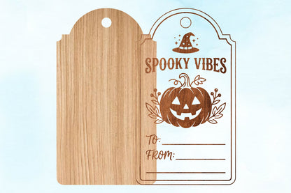 Spooky Vibes Halloween Gift Tag SVG