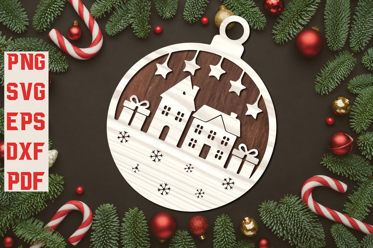Christmas Village Ornament Laser Cut SVG