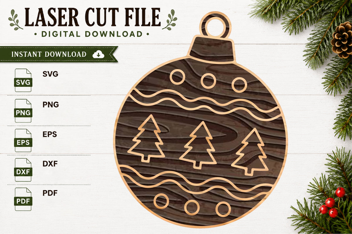 Christmas Tree Ornament Laser Cut SVG