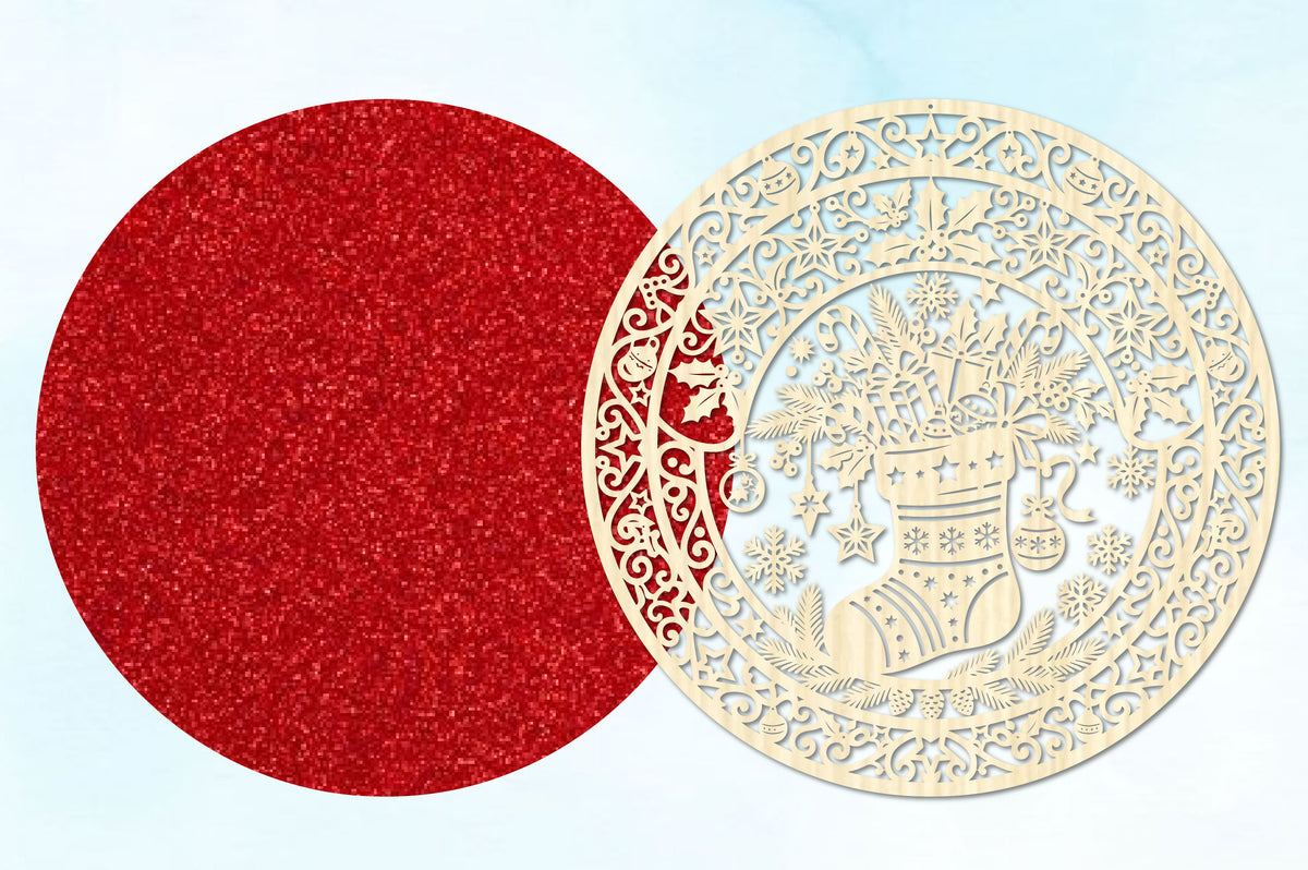 Christmas Stocking Ornament Laser Cut SVG
