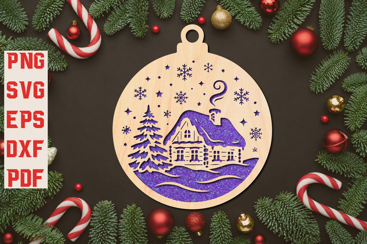 Winter Village Ornament Laser Cut SVG