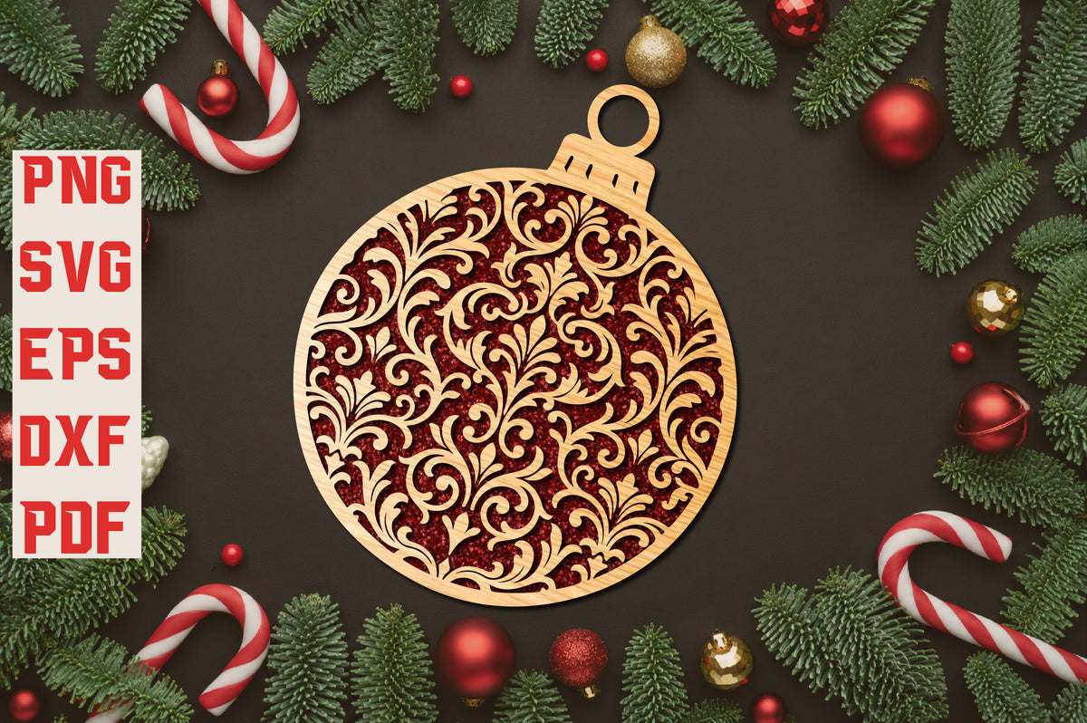 Christmas Bauble Laser Cut SVG