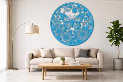 Butterfly Floral Mandala Wall Art SVG