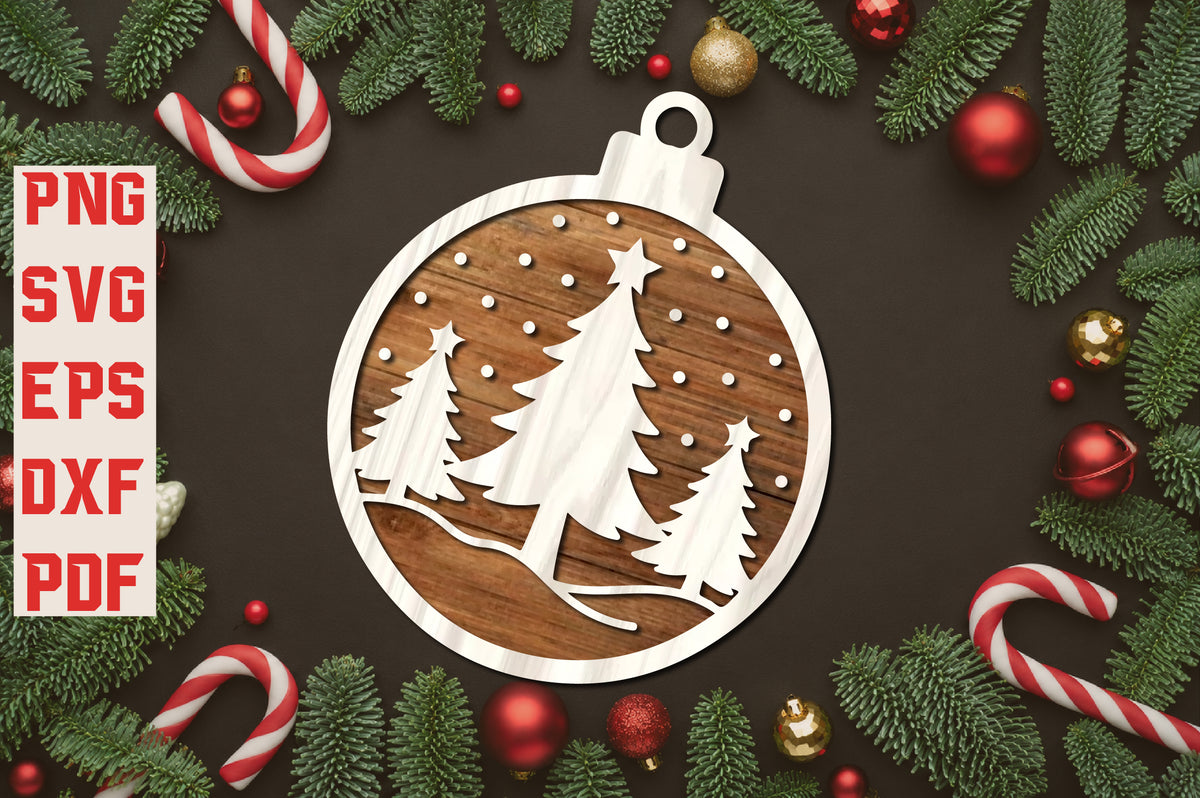 Christmas Tree Ornament Laser Cut SVG