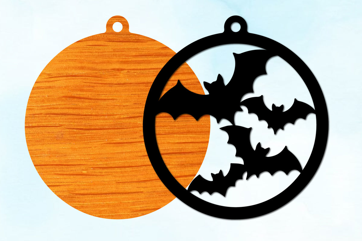 Halloween Bat Round Ornament SVG