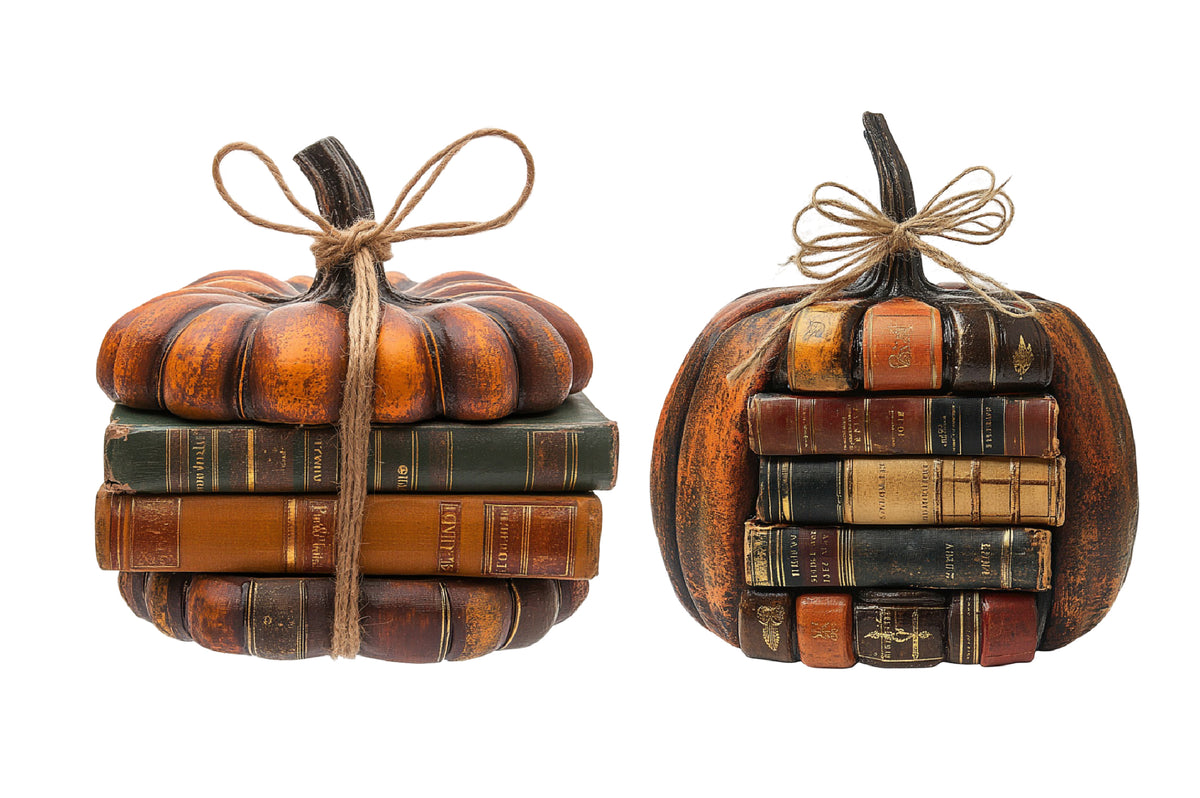 Fall Halloween Book Pumpkin PNG Bundle | Book Lover Pumpkin Clipart, Autumn Books PNG,