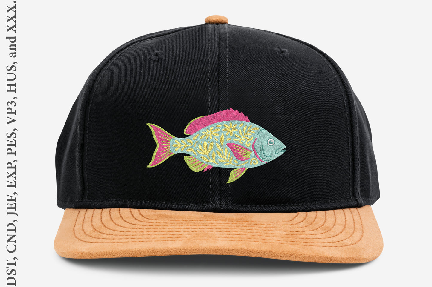 Preppy Fish Embroidery Design – Cute Nautical Fish Machine Embroidery Pattern, Classic Coastal Sea Life Embroidery Design