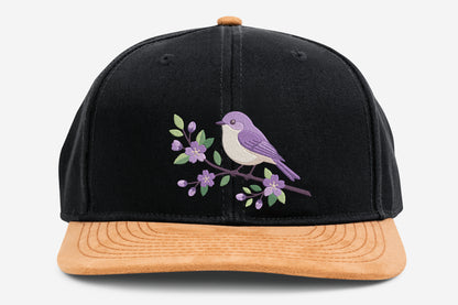 Lavender Bird Embroidery Design – Beautiful Bird & Lavender Flower Machine Embroidery Pattern, Elegant Botanical Nature Embroidery Design