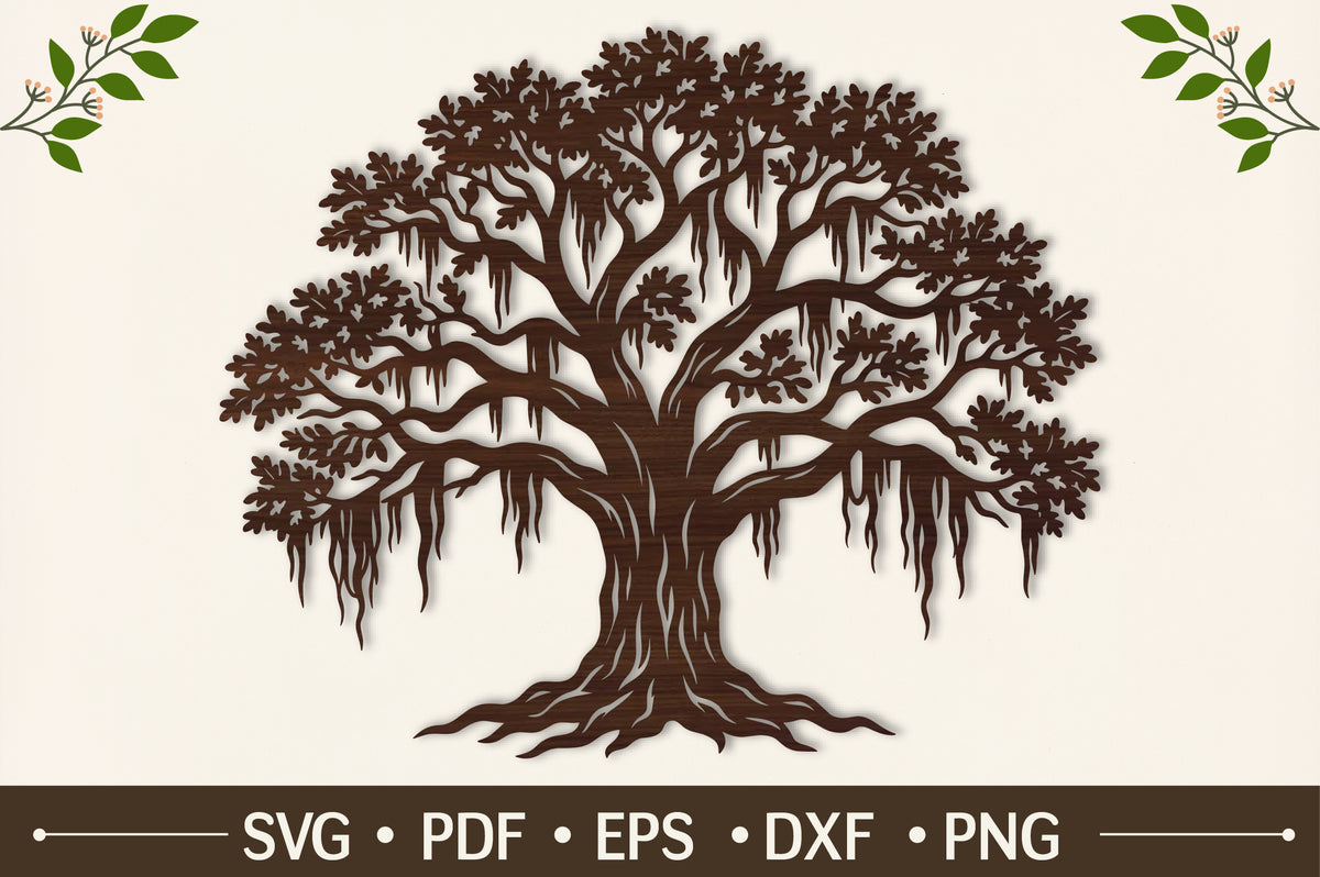 Hanging Roots Tree Laser Cut SVG
