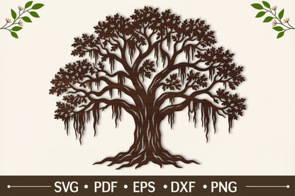 Hanging Roots Tree Laser Cut SVG
