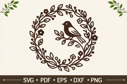 Bird Wreath SVG