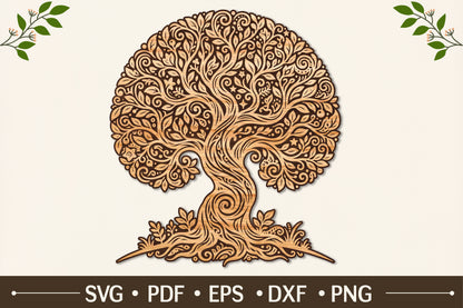 Ornate Tree of Life SVG Cut File