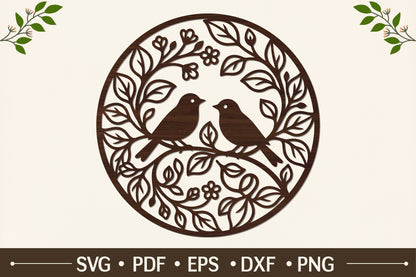 Love Birds Circle SVG