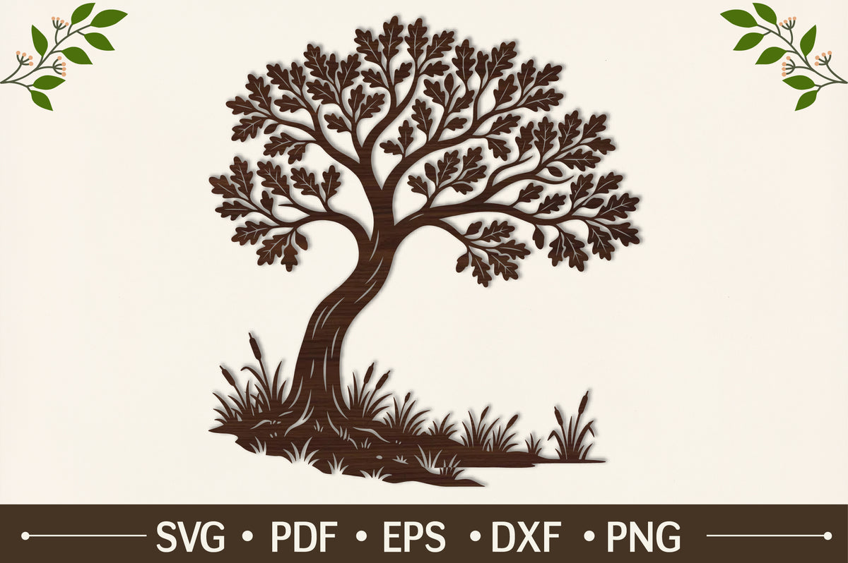 Twisted Tree Laser Cut SVG