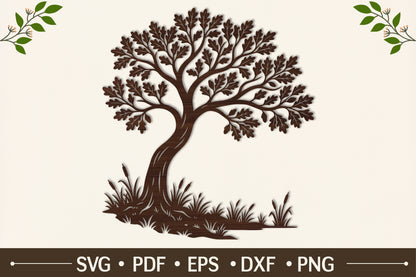 Twisted Tree Laser Cut SVG