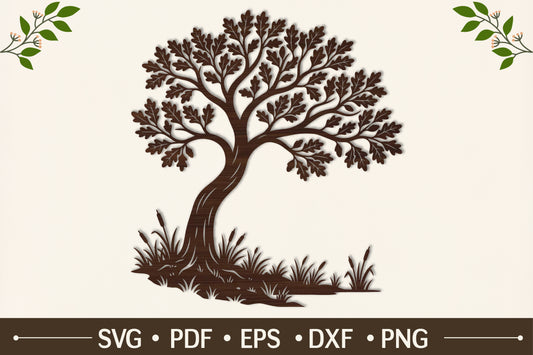 Twisted Tree Laser Cut SVG