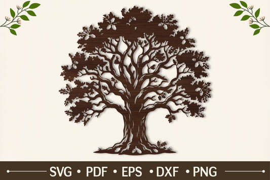 Oak Tree Laser Cut SVG