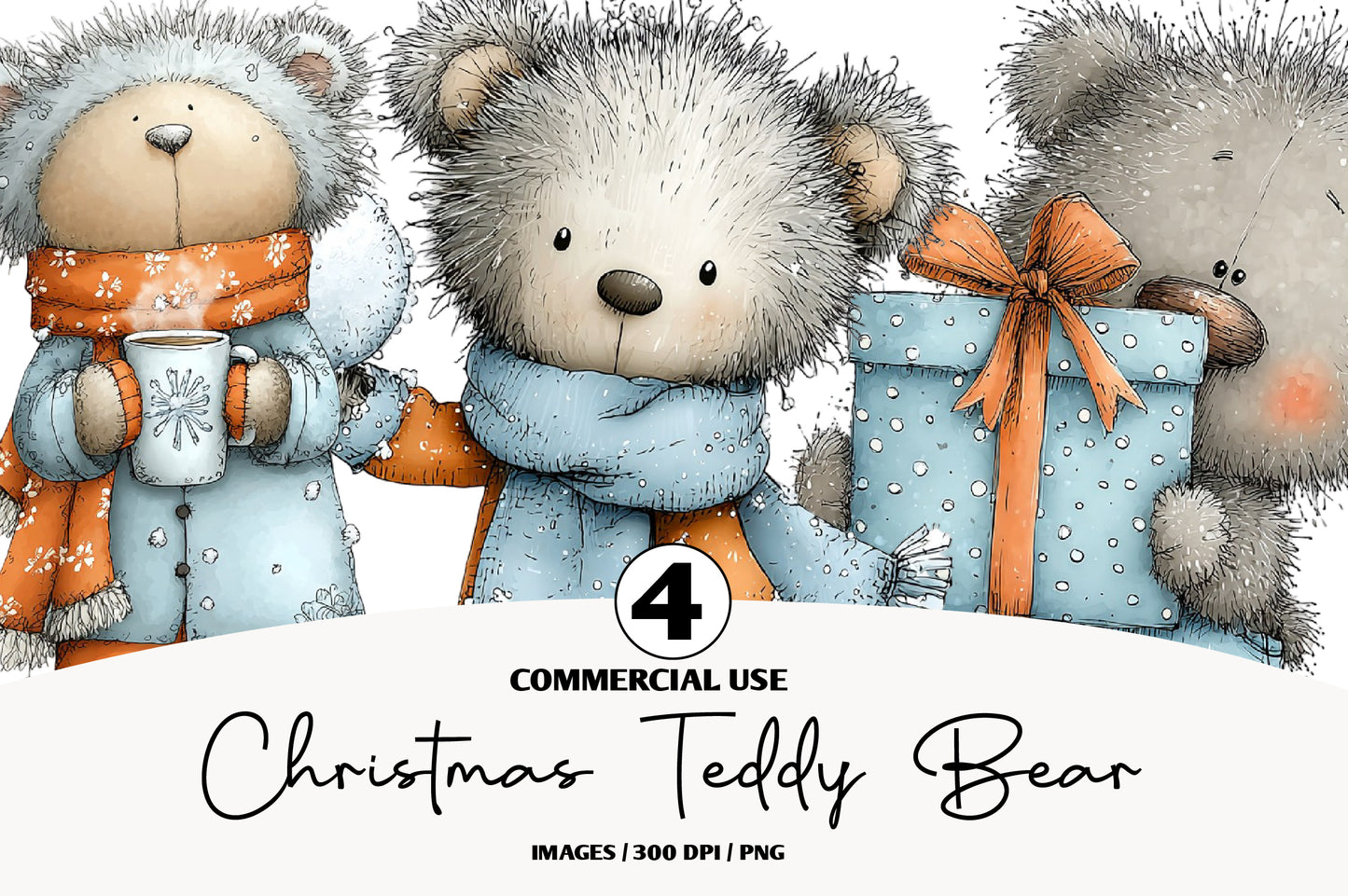 Christmas Teddy Bear Clipart PNG