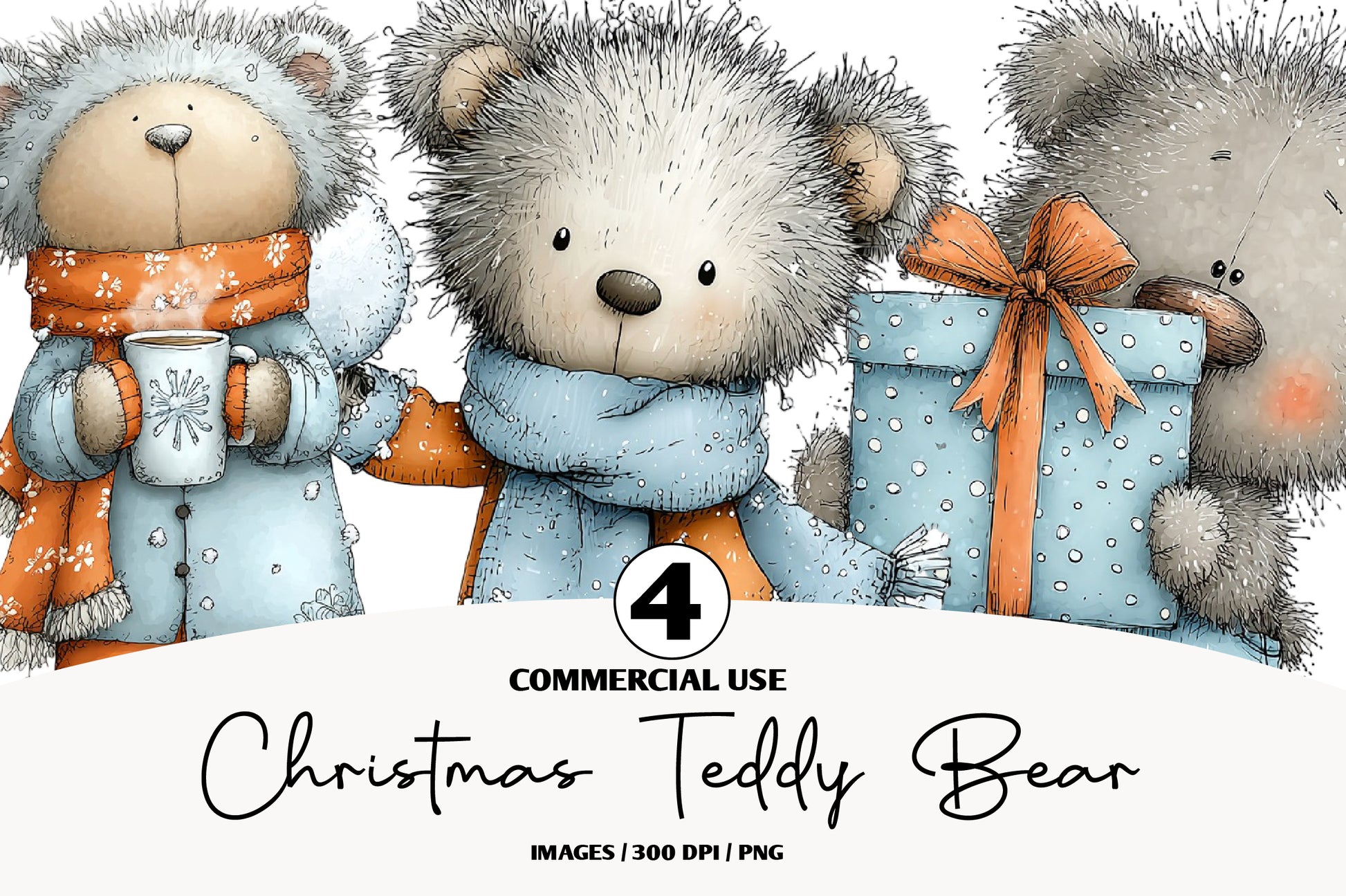 Christmas Teddy Bear Clipart PNG