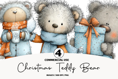 Christmas Teddy Bear Clipart PNG