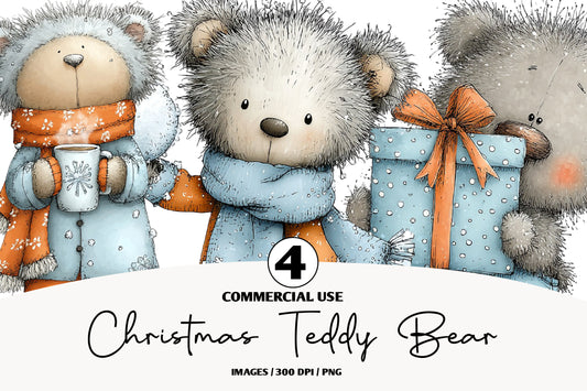 Christmas Teddy Bear Clipart PNG