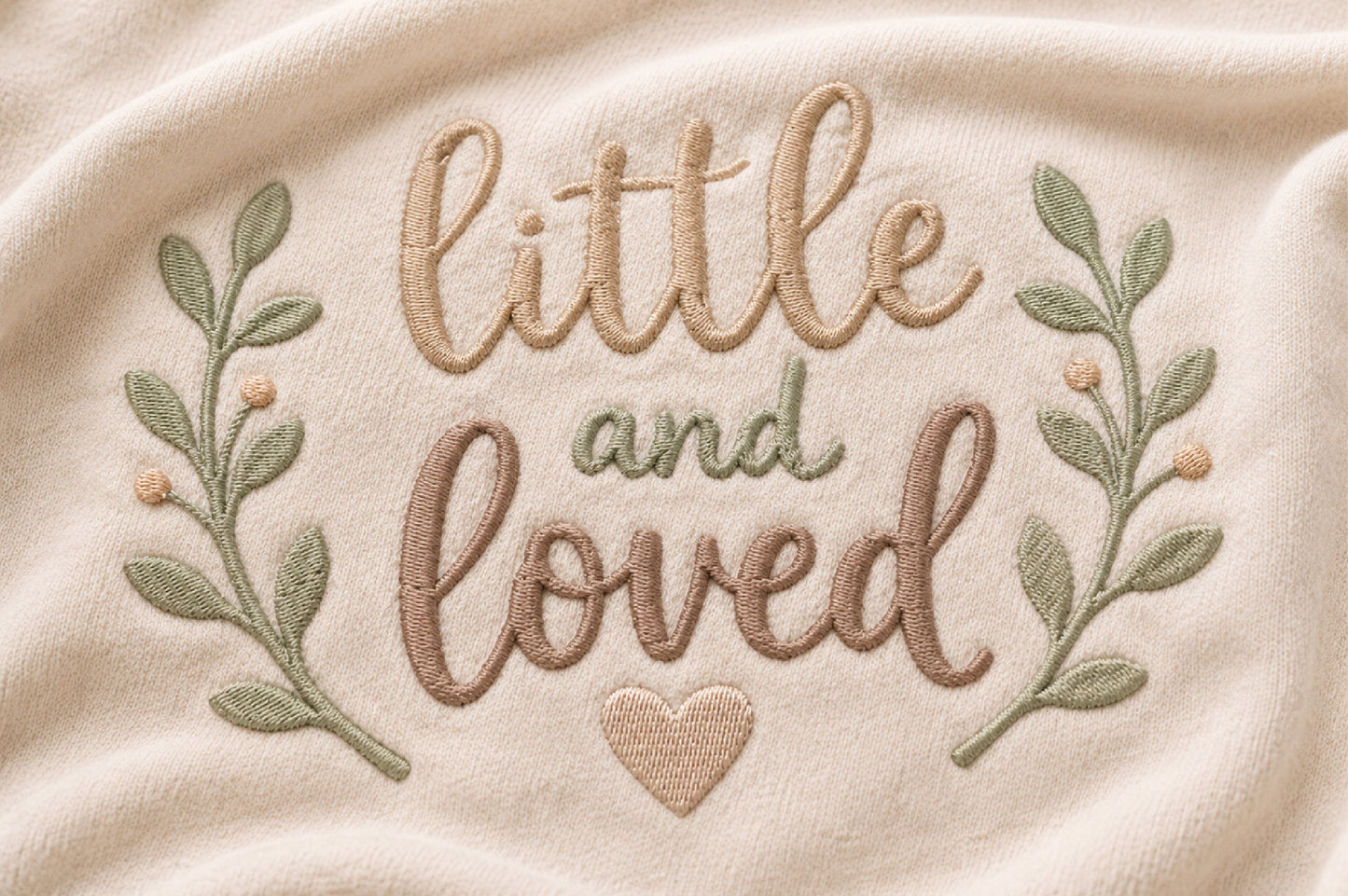 Little And Loved Baby Quote Embroidery Design – Cute Baby Love Machine Embroidery Pattern, Sweet Nursery Quote Embroidery Design