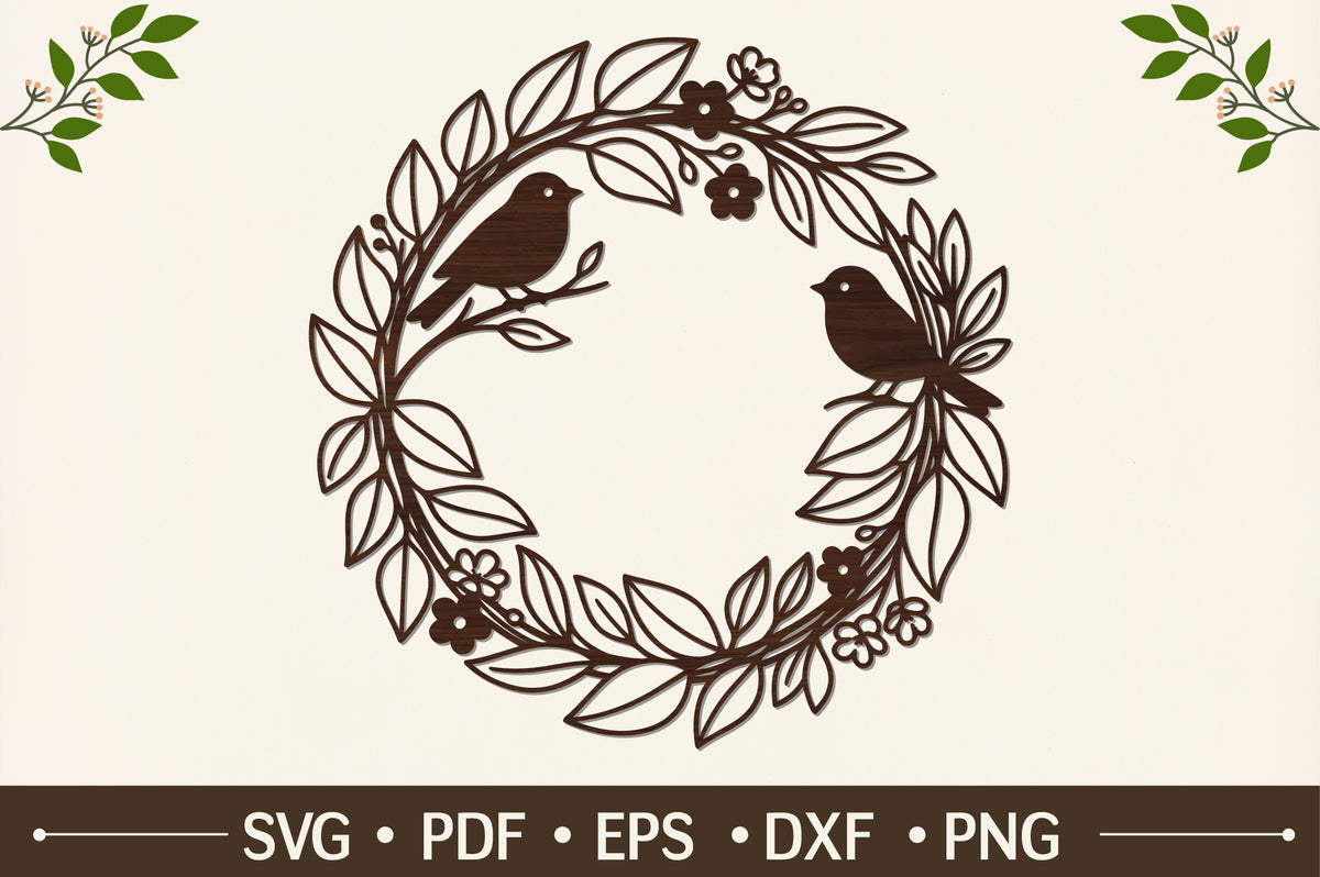 Love Birds Wreath SVG