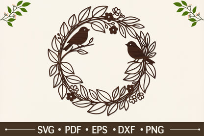 Love Birds Wreath SVG