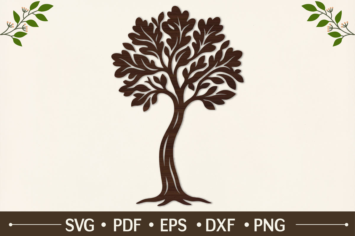 Curved Tree Laser Cut SVG