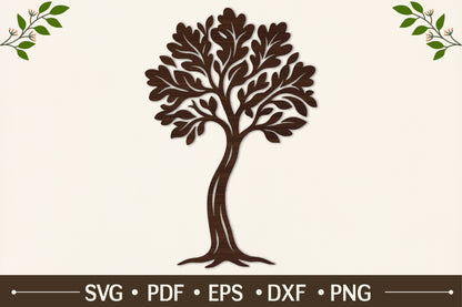 Curved Tree Laser Cut SVG