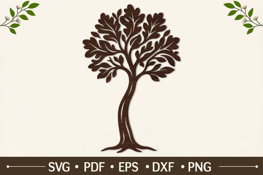 Curved Tree Laser Cut SVG