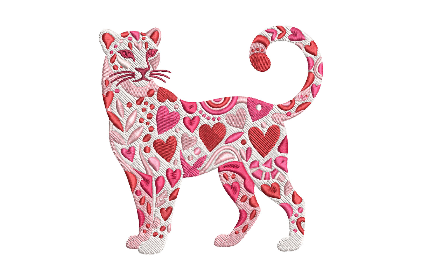 Heart Leopard Embroidery Design – Cute Leopard Print Heart Machine Embroidery Pattern, Trendy Animal Print Embroidery Design