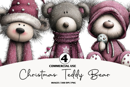 Christmas Teddy Bear Clipart PNG