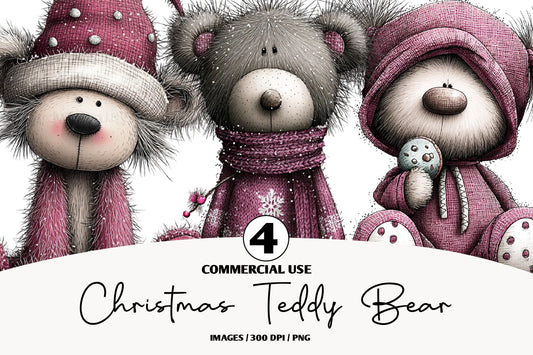 Christmas Teddy Bear Clipart PNG