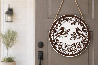 Love Birds Floral Circle SVG