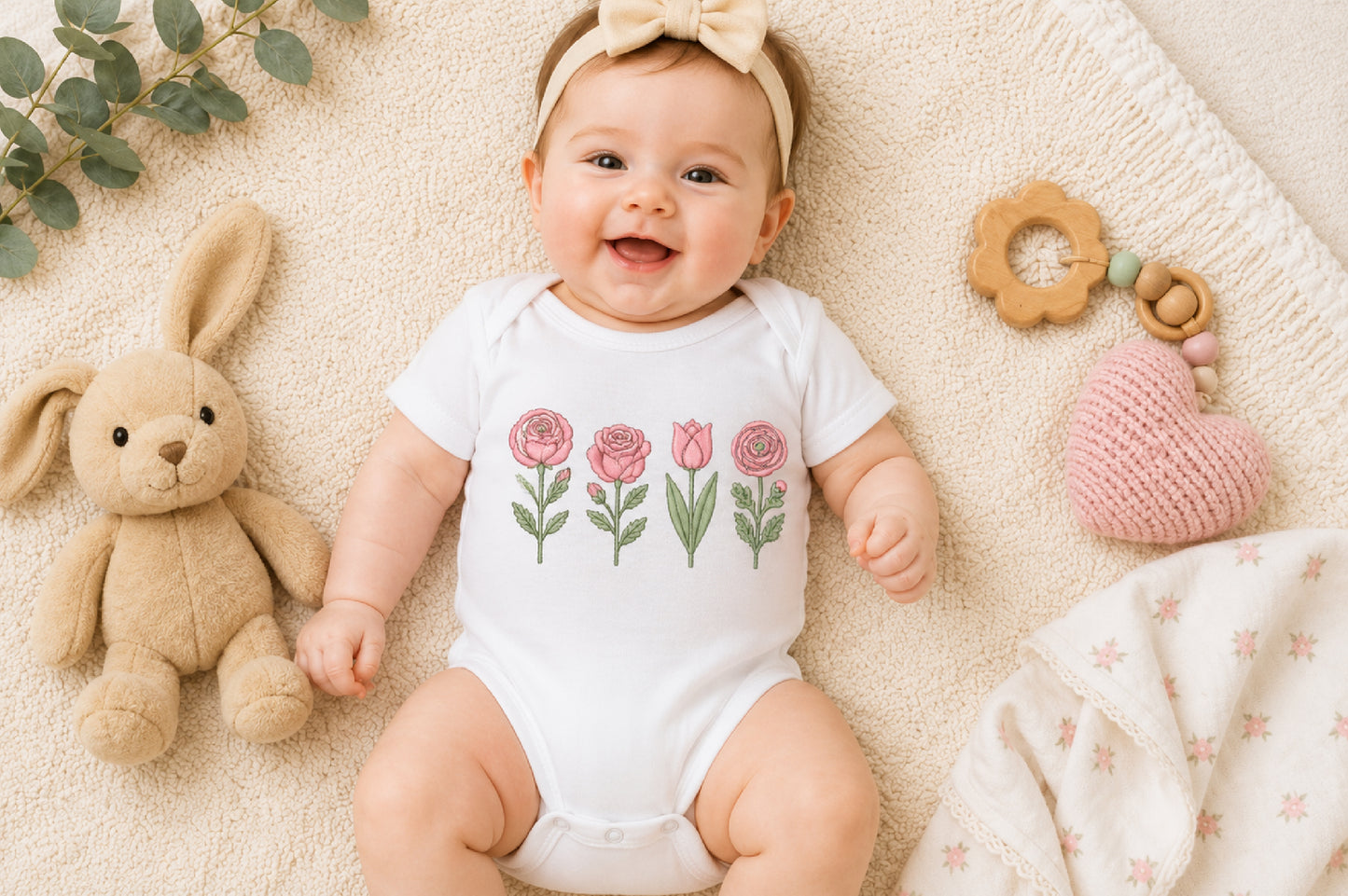 Cute Flower Embroidery Bundle – Adorable Floral Machine Embroidery Designs, Colorful Flower Embroidery