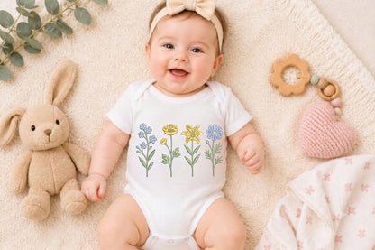 Wild Flower Machine Embroidery Design – Beautiful Botanical Floral Embroidery Pattern, Nature-Inspired Wildflower Machine Embroidery Design