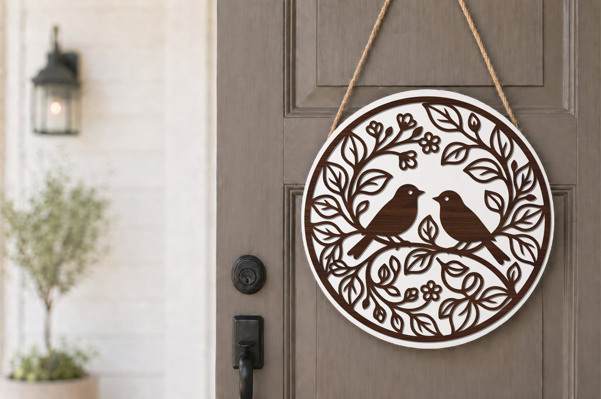 Love Birds Circle SVG
