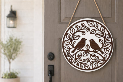 Love Birds Circle SVG