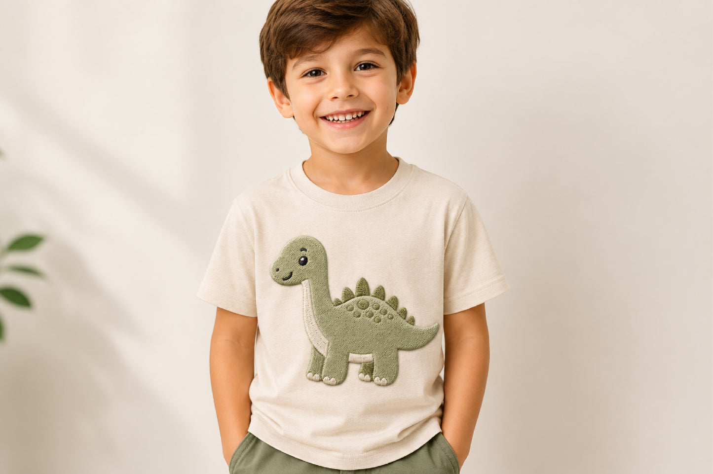 Cute Dino Embroidery Design – Adorable Dinosaur Machine Embroidery Pattern, Fun Prehistoric Animal Embroidery Design