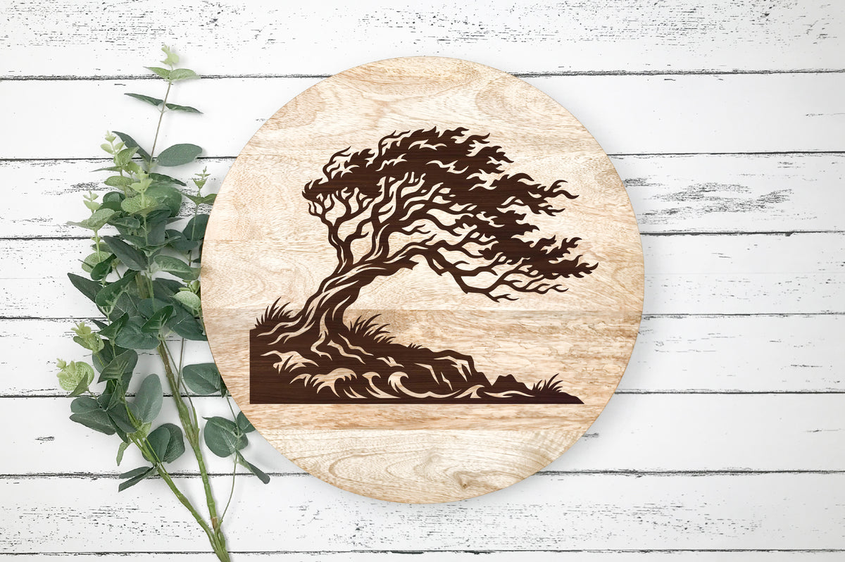 Windswept Tree Laser Cut SVG
