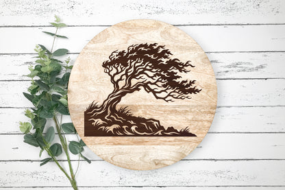 Windswept Tree Laser Cut SVG