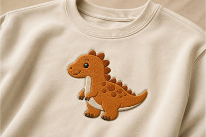 Cute T Rex Embroidery Design – Adorable Tyrannosaurus Rex Machine Embroidery Pattern, Fun Dinosaur Embroidery Design